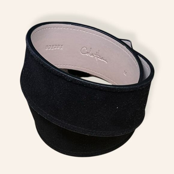 Cole Haan Black Suede Belt | Medium | B31381 - Picture 2 of 7
